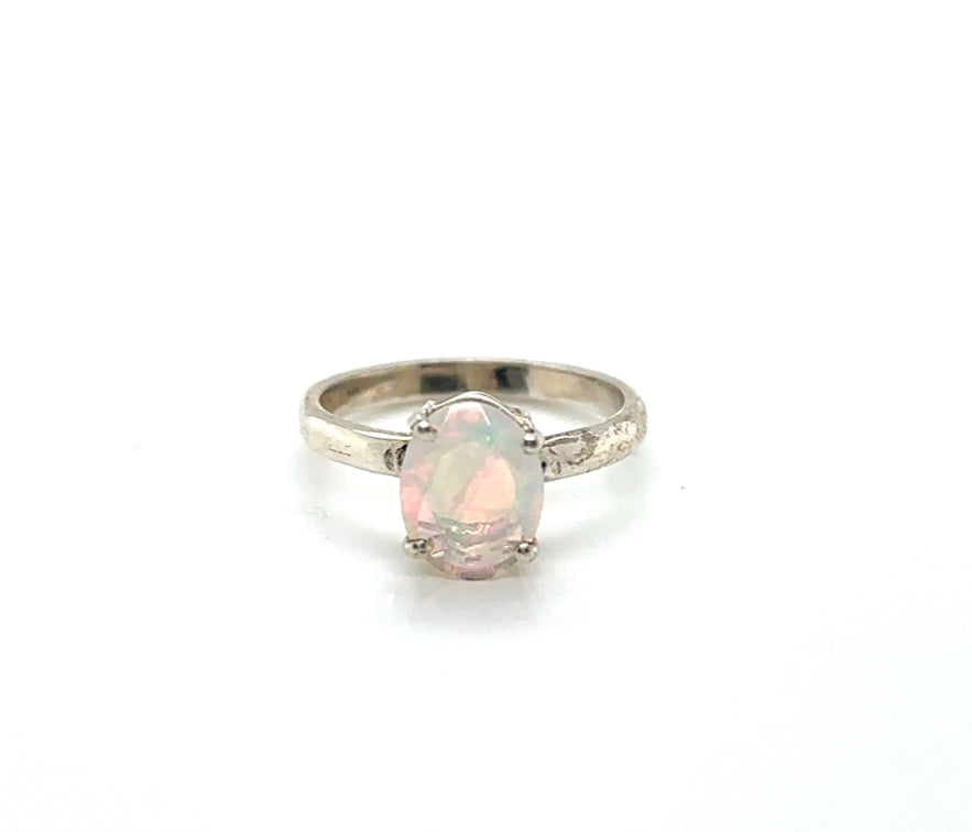 Show-Off Solitaire Ethiopian Opal Sterling Silver Ring - Sheila Marie Opals