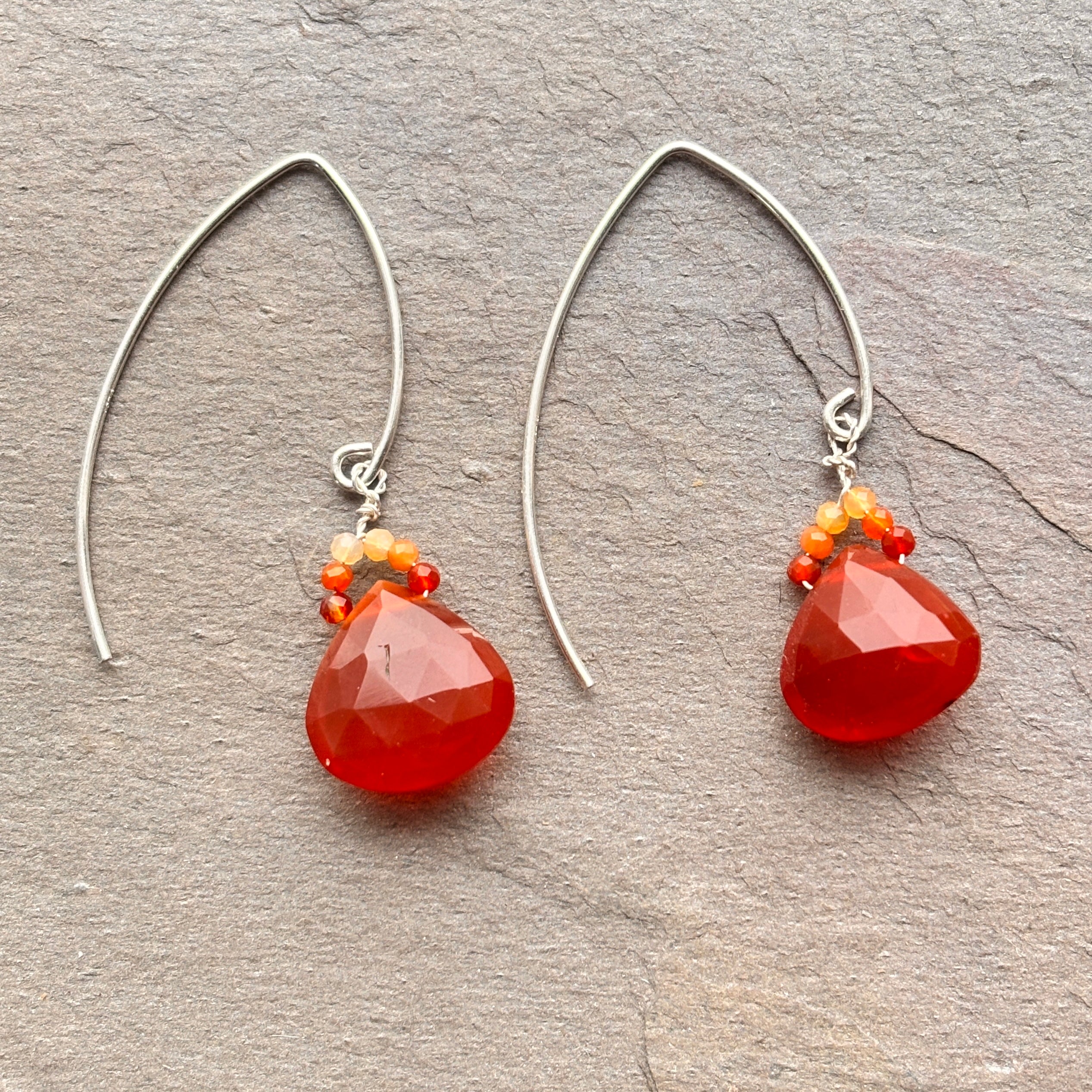 Lusciously Red Mexican Fire Opal Earrings - Sheila Marie Opals