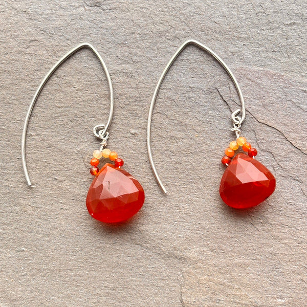 Lusciously Red Mexican Fire Opal Earrings - Sheila Marie Opals