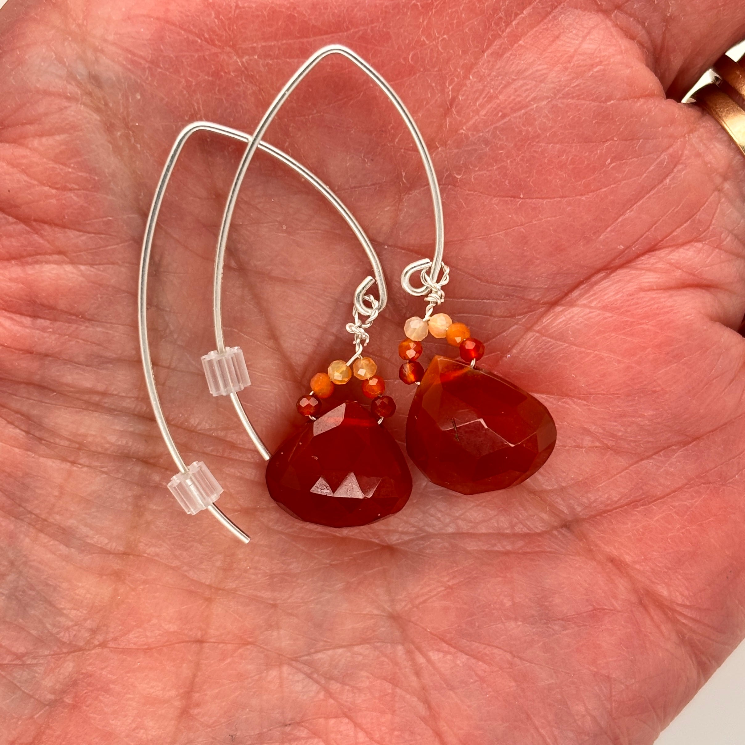 Lusciously Red Mexican Fire Opal Earrings - Sheila Marie Opals