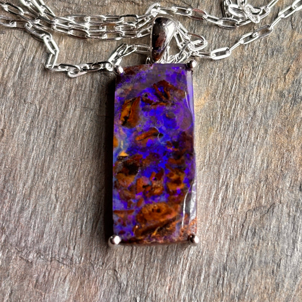 Look at All That Purple Boulder Opal Pendant - Sheila Marie Opals