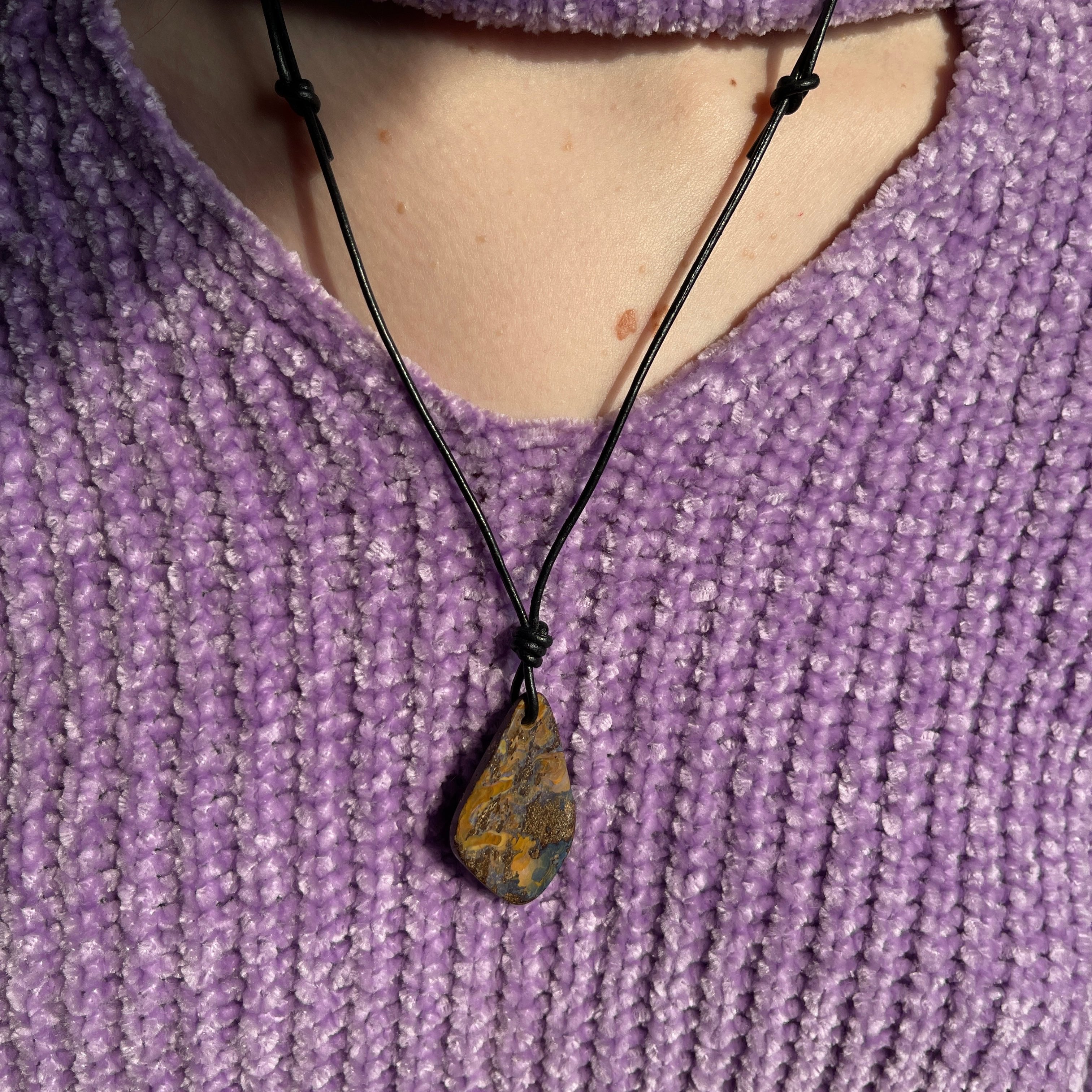 Chunk Boulder Opal on Cord #14 - Sheila Marie Opals