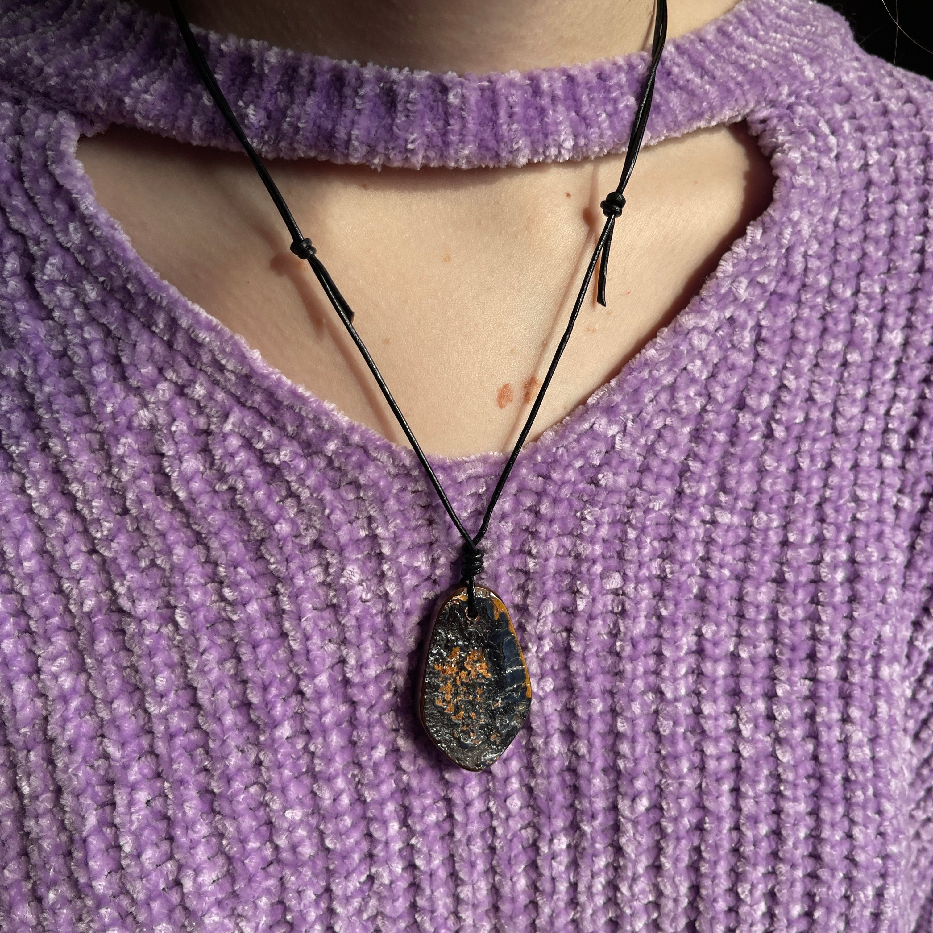 Chunk Boulder Opal on Cord #19 - Sheila Marie Opals