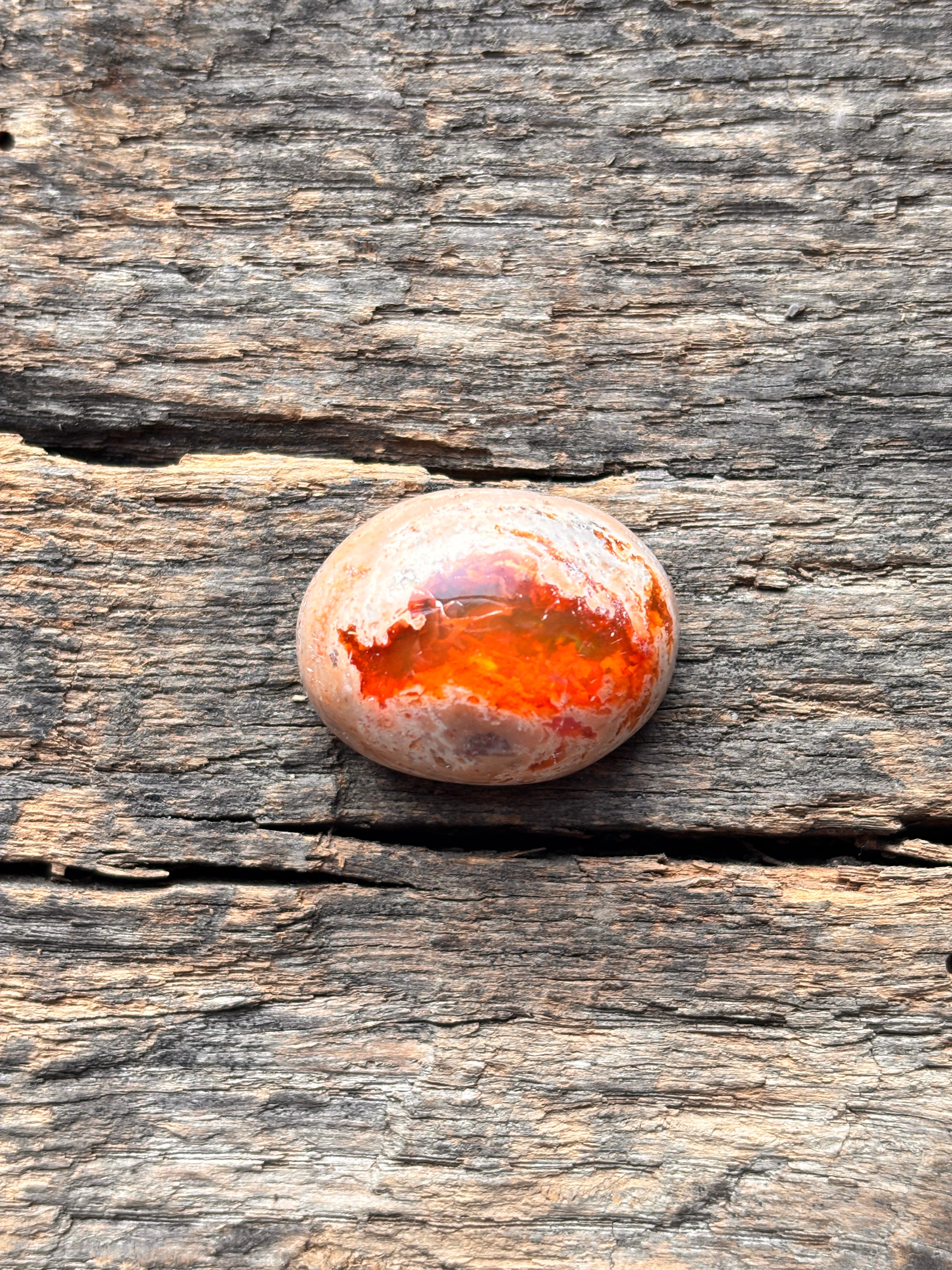 Sea of Orange Mexican Opal Amulet - Sheila Marie Opals