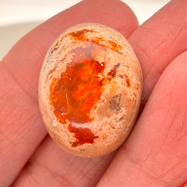 Sea of Orange Mexican Opal Amulet - Sheila Marie Opals