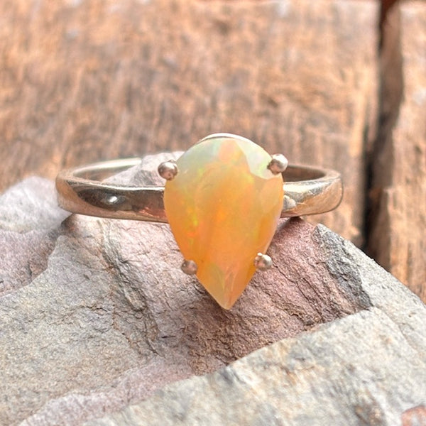 Drop of Dew Ethiopian Opal Sterling Silver Ring