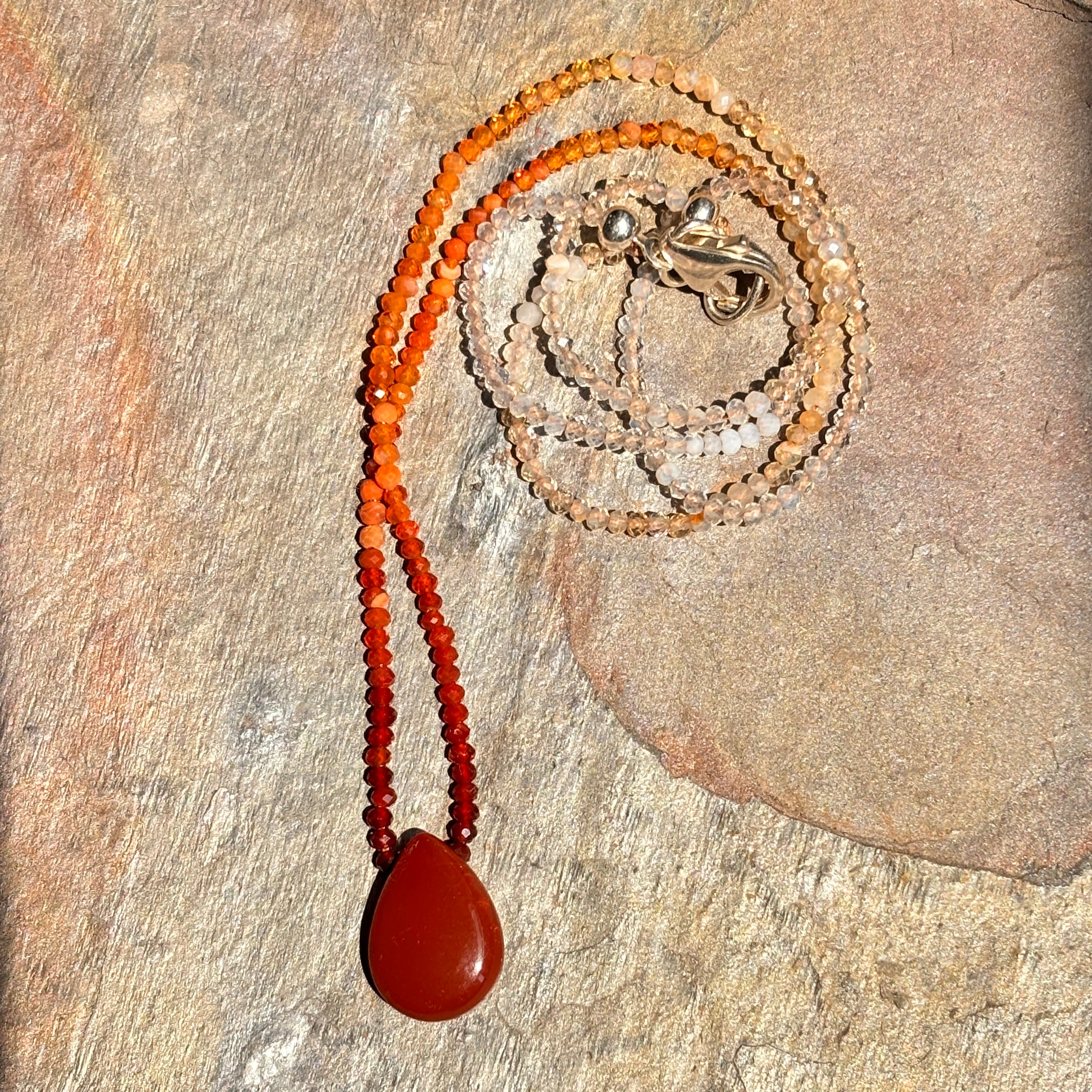 Lovingly Red Mexican Fire Opal Necklace - Sheila Marie Opals