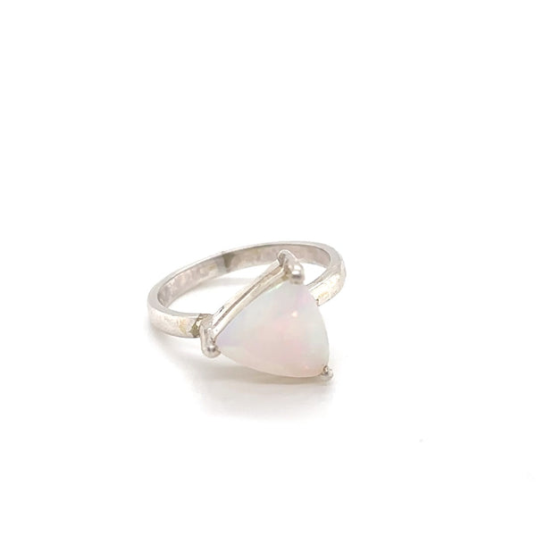 Three Corners Light Ethiopian Opal Sterling Silver Ring - Sheila Marie Opals