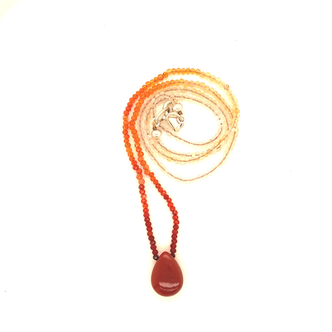 Lovingly Red Mexican Fire Opal Necklace - Sheila Marie Opals