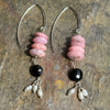 Pink Opal over Spinel Earrings