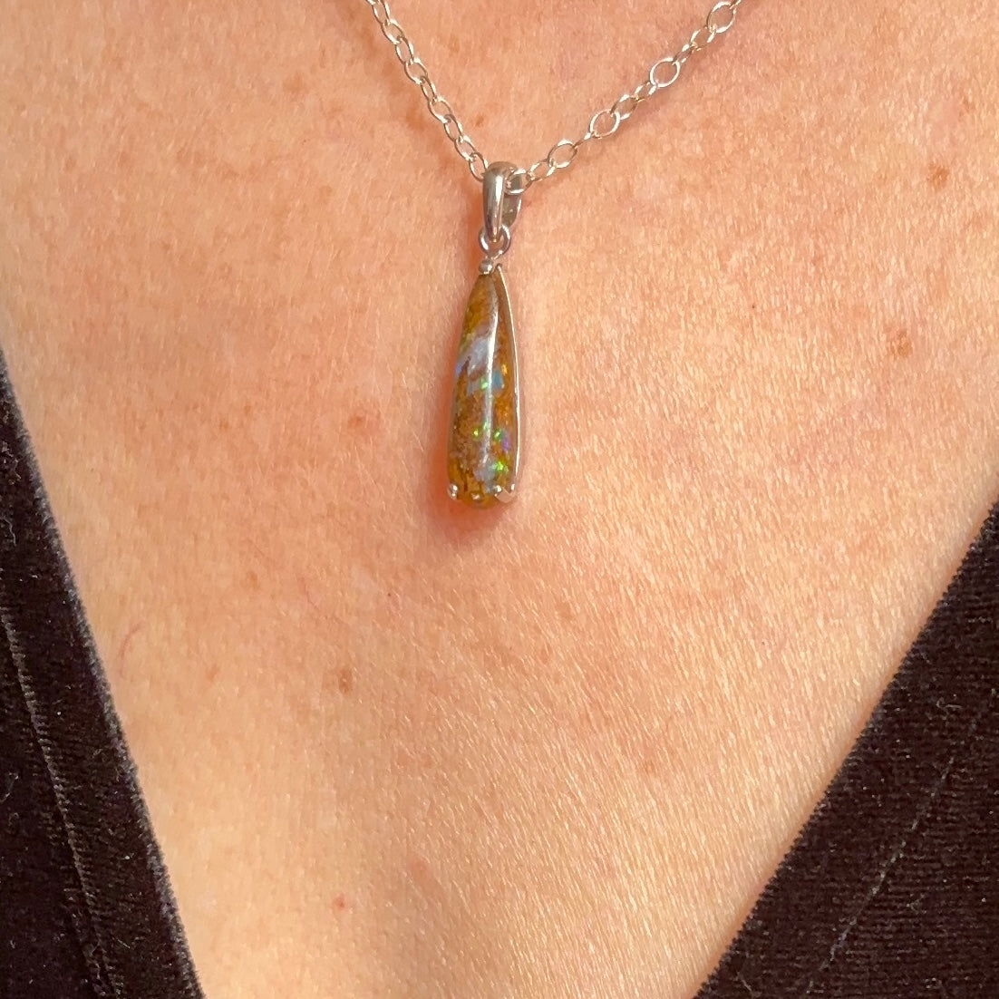 Delicate and Divine Boulder Opal Necklace - Sheila Marie Opals