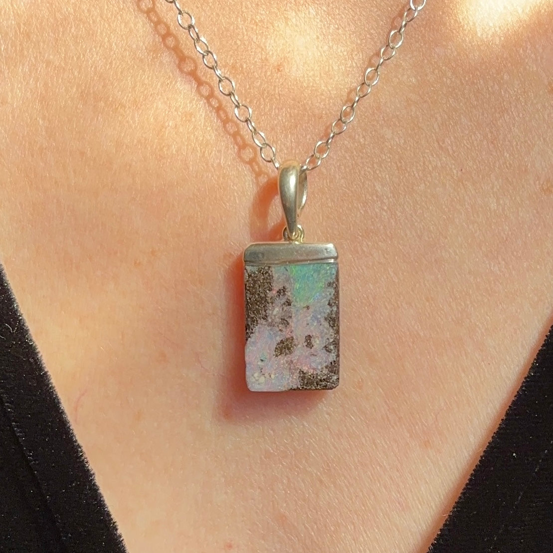 Pink and Blue Persuasion Opal Necklace - Sheila Marie Opals