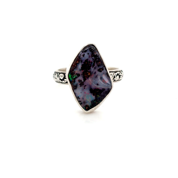 Feel the Purple Boulder Opal Ring - Sheila Marie Opals