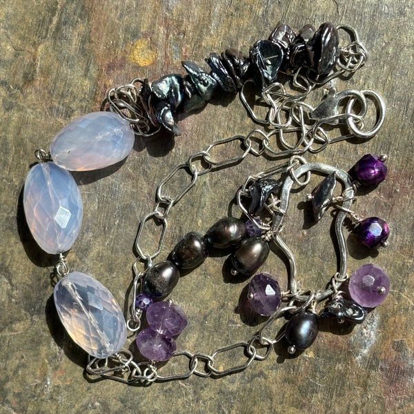 Mexican Lavender Love Opal Necklace - Sheila Marie Opals