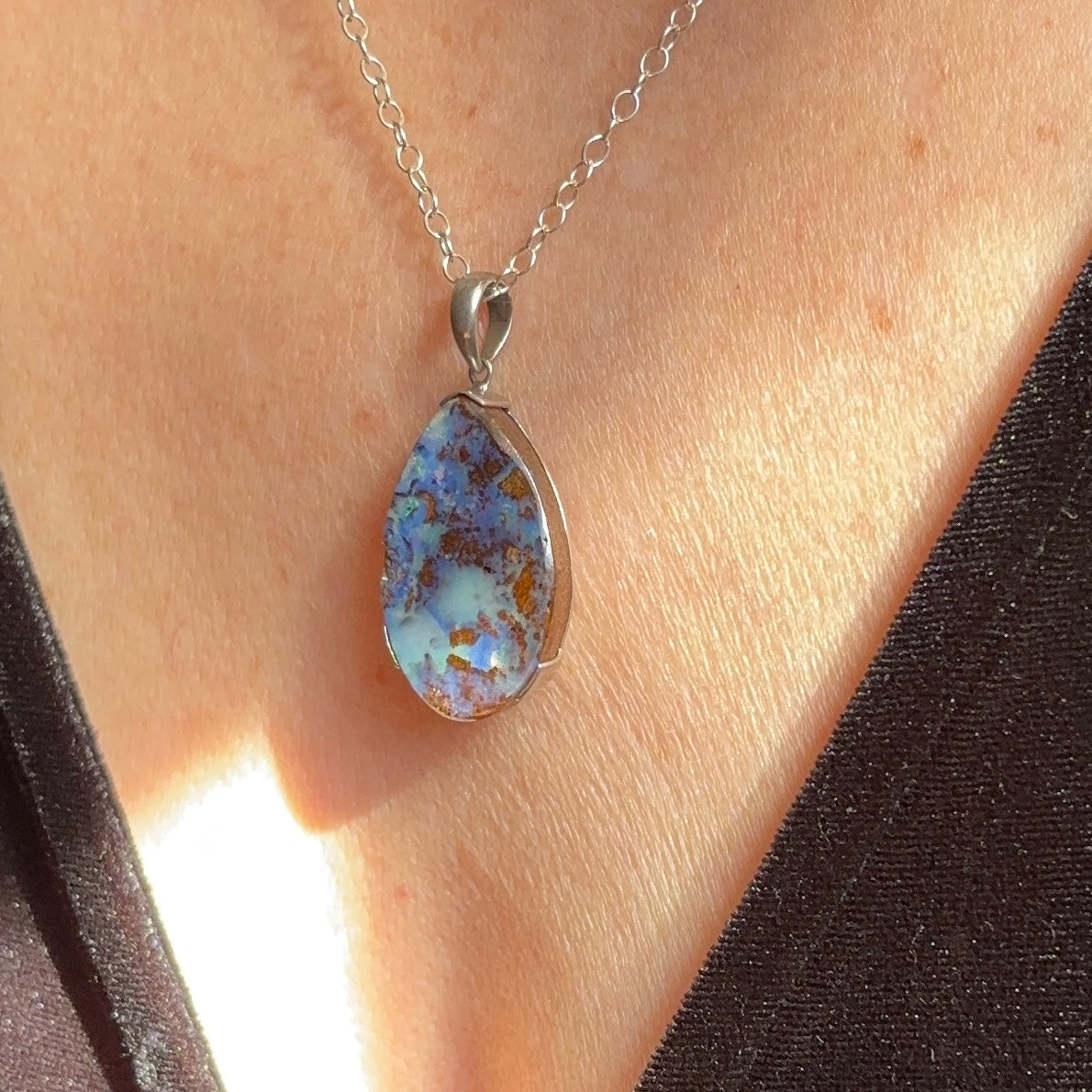 Bring Out the Blue Opal Necklace - Sheila Marie Opals