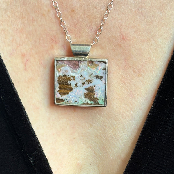Pink Pools and Blue Opal Pendant Necklace - Sheila Marie Opals