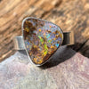 Rounded but Triangular Boulder Opal Ring - Sheila Marie Opals