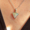 White Triangle Boulder Opal Necklace - Sheila Marie Opals
