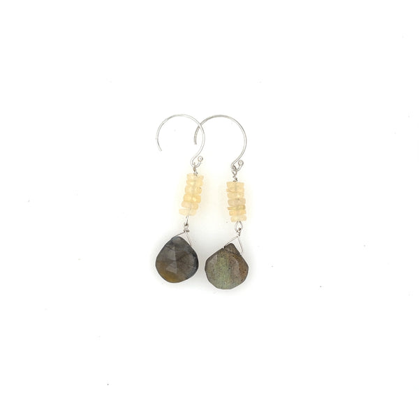 Opal Over Labradorite Earrings - Sheila Marie Opals