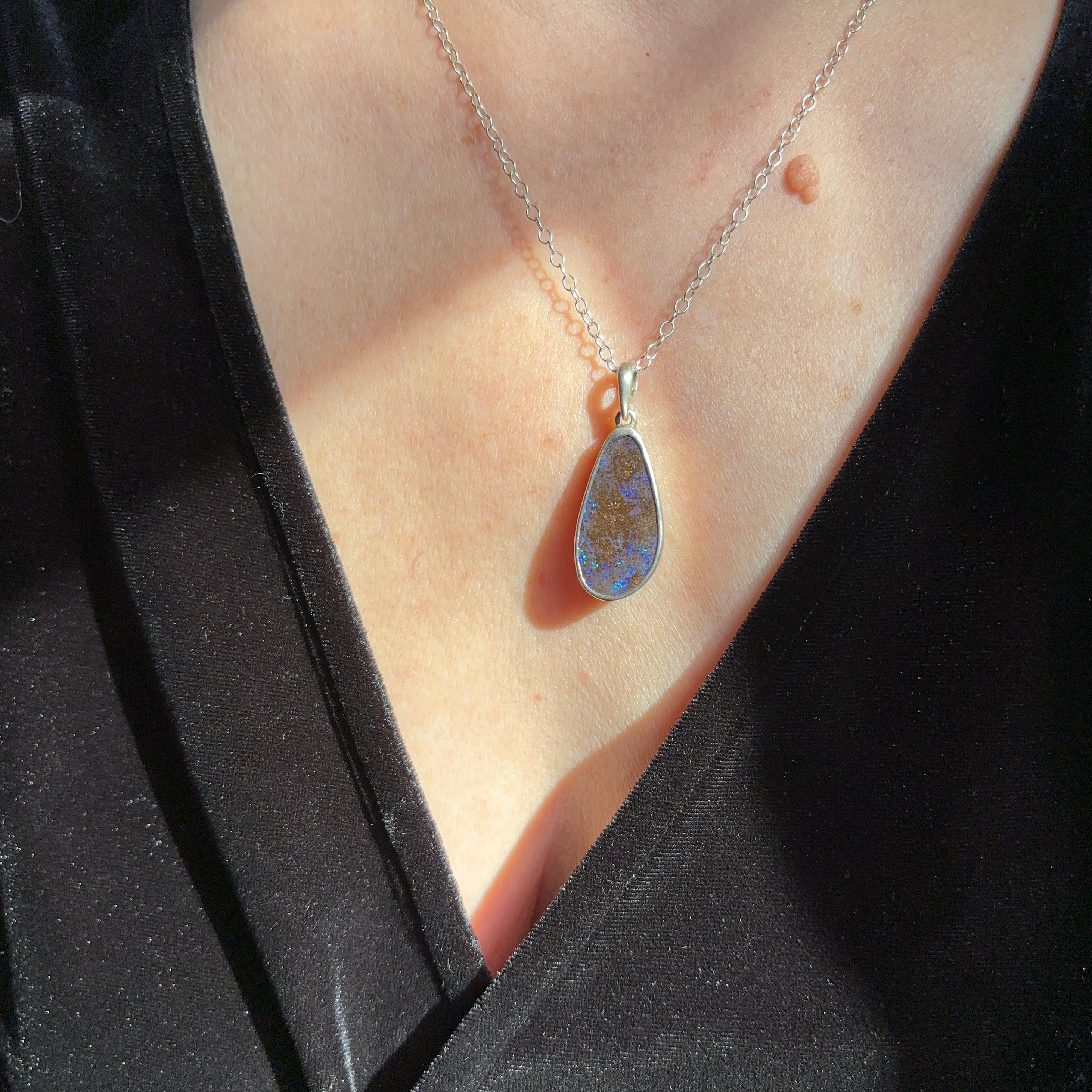 Neon Blue Opal Necklace - Sheila Marie Opals