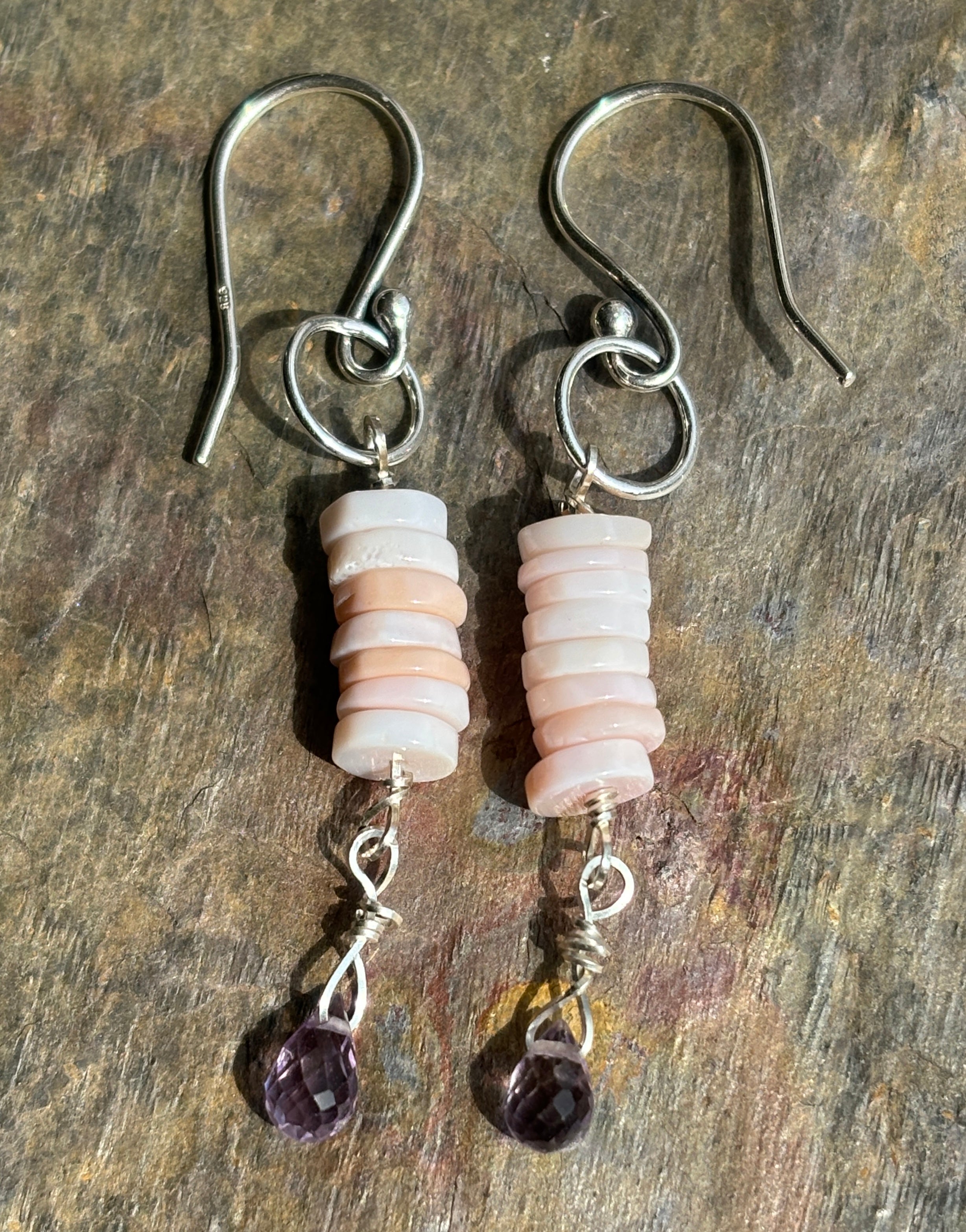 Pink Up, Purple Down Peruvian Earrings - Sheila Marie Opals