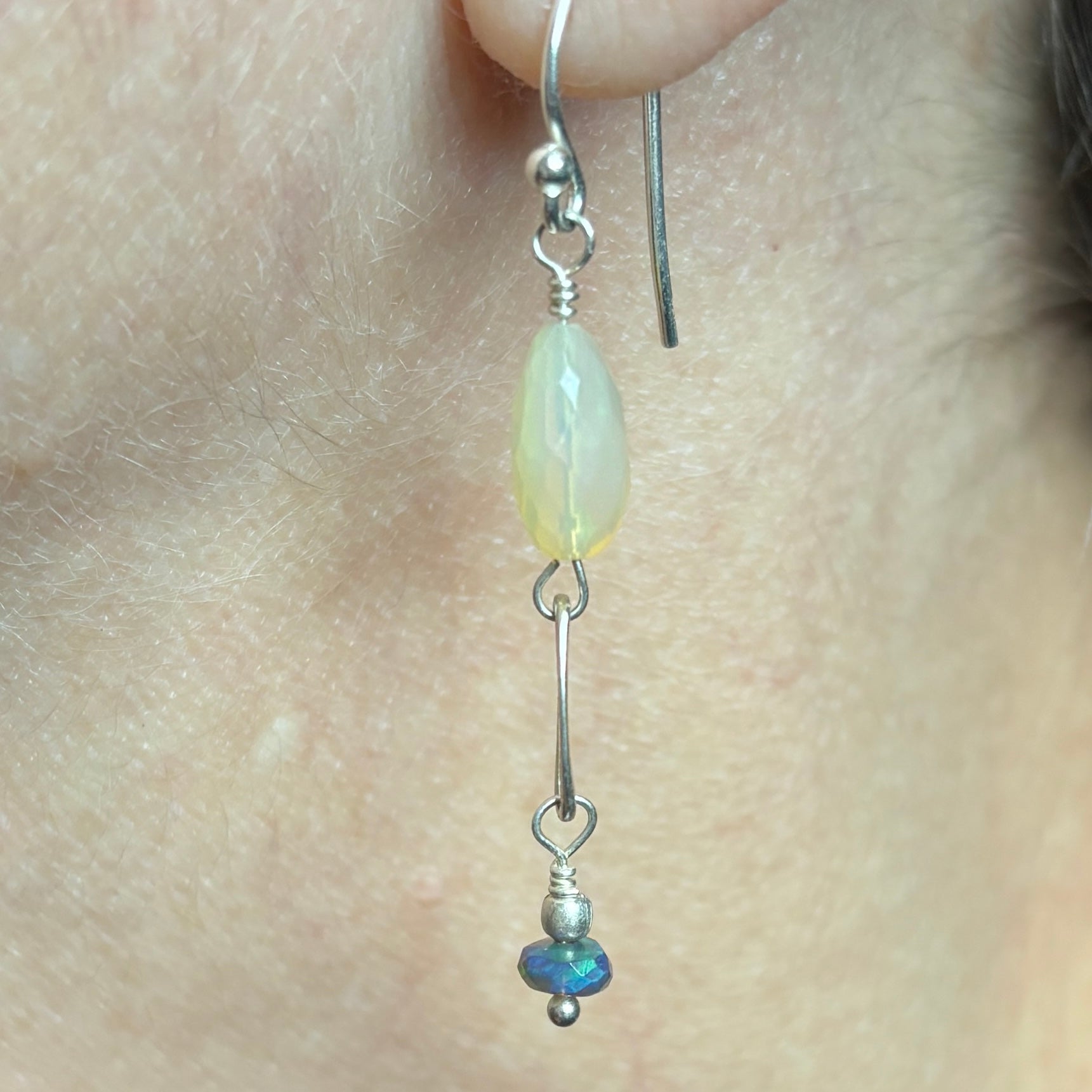 Get in Line Ethiopian and Sterling Sliver Earrings - Sheila Marie Opals