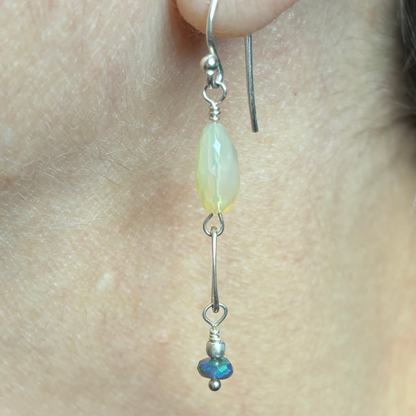 Get in Line Ethiopian and Sterling Sliver Earrings - Sheila Marie Opals