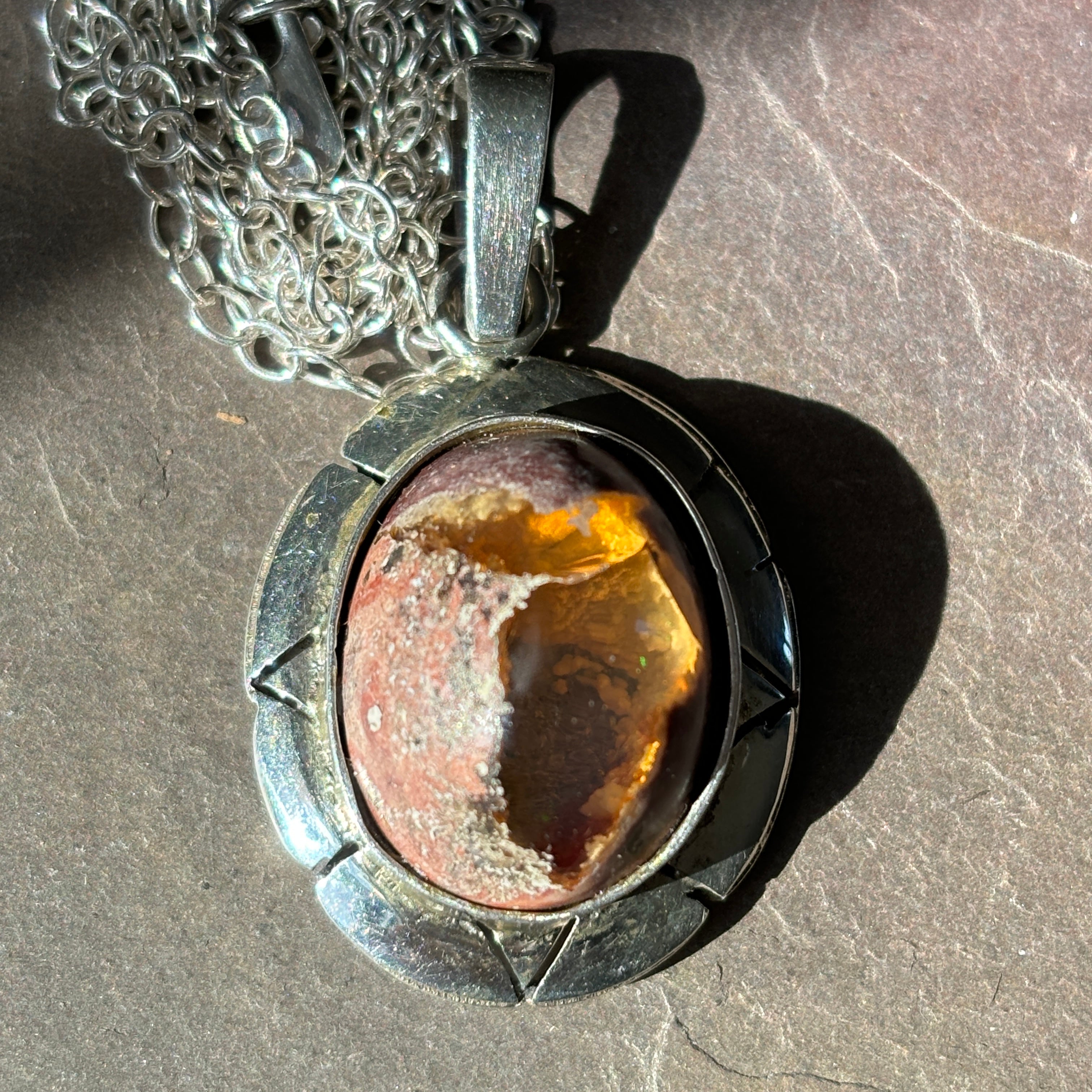 Kaleidoscope Mexican Cantera Opal Pendant - Sheila Marie Opals