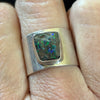 Forged in Silver Blue Green Opal Ring - Sheila Marie Opals