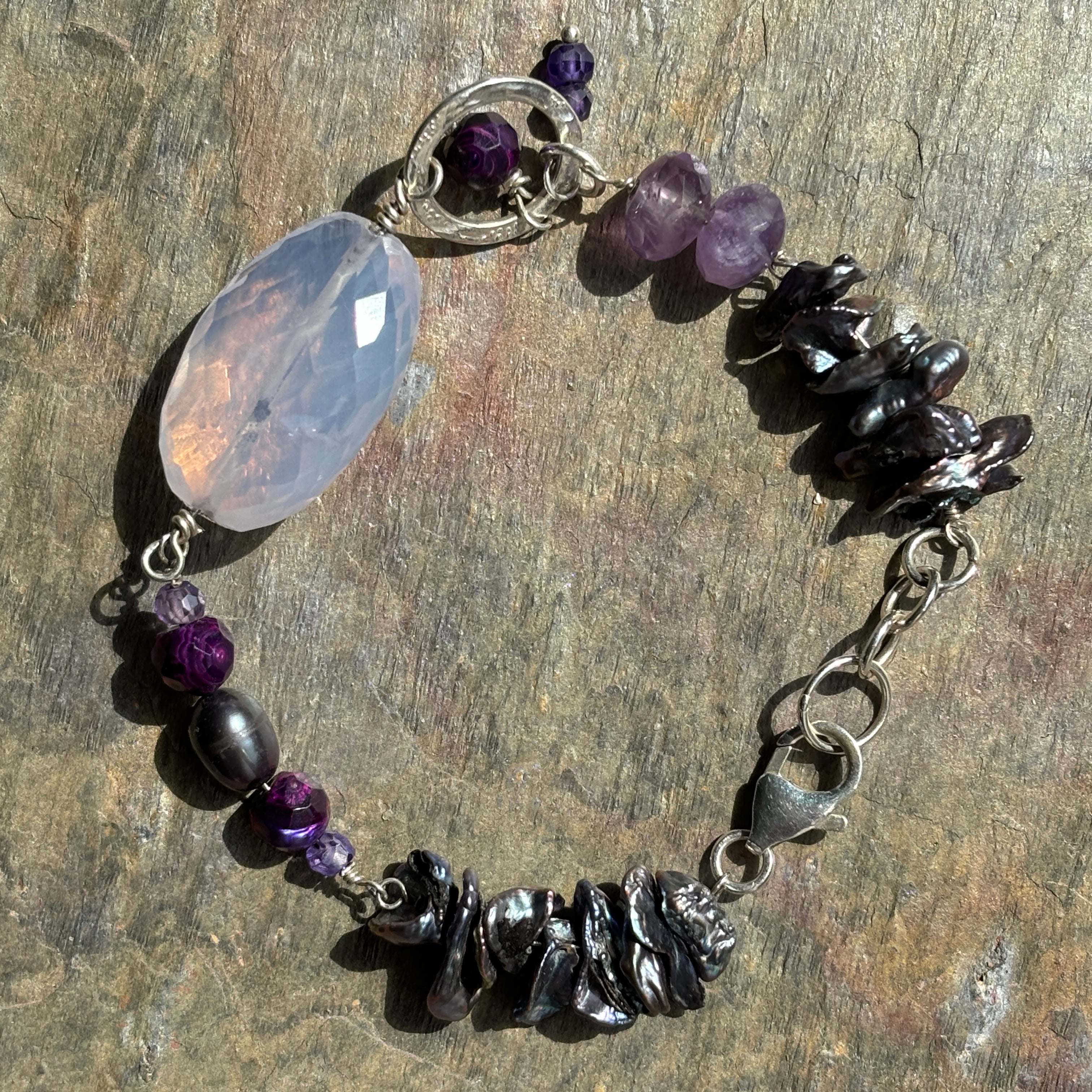 Mexican Lavender Love Opal Bracelet - Sheila Marie Opals