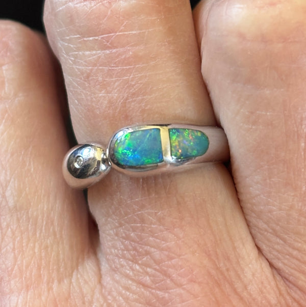 Nice and Smooth Australian Opal Ring - Sheila Marie Opals