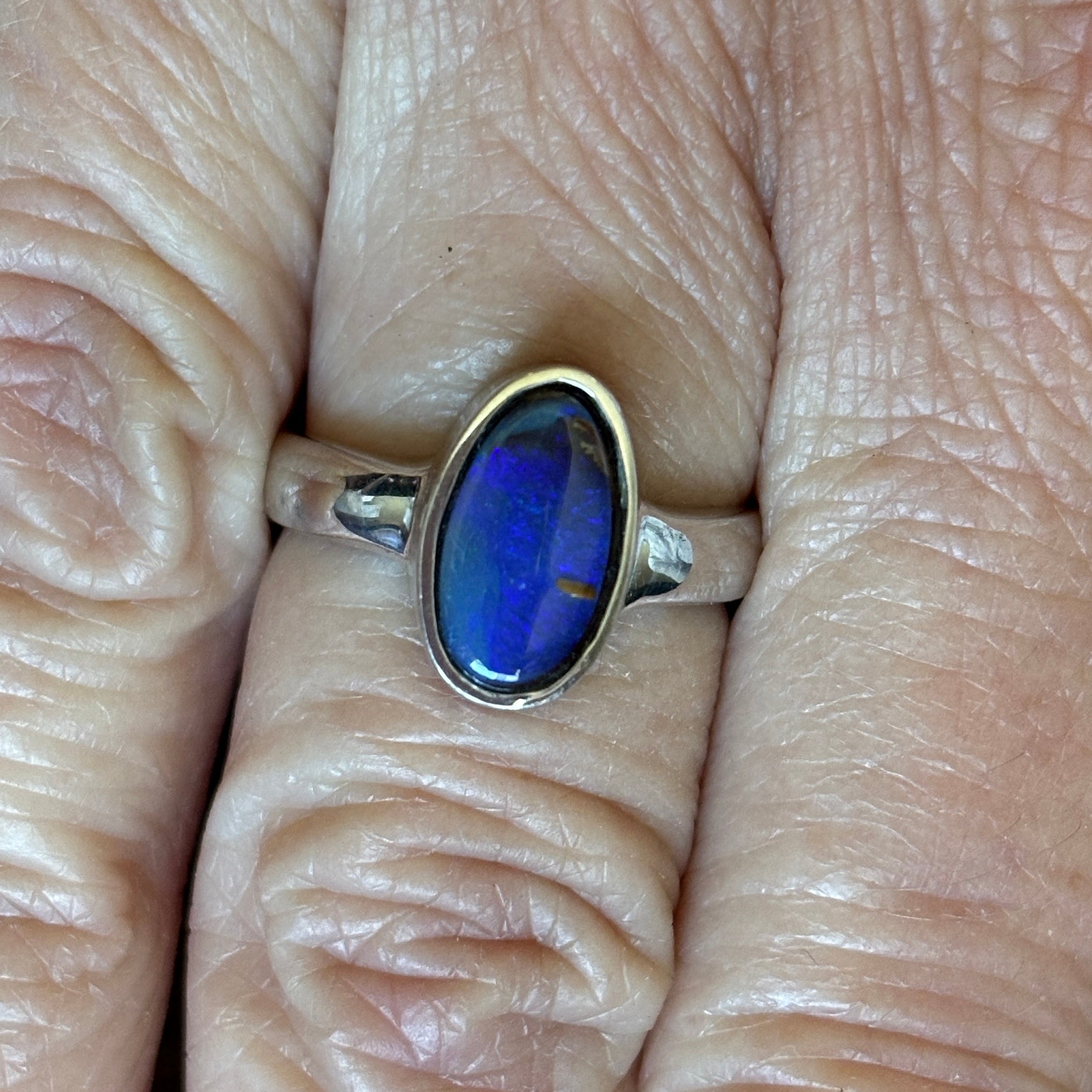 Feel the Blue Australian Opal Ring - Sheila Marie Opals