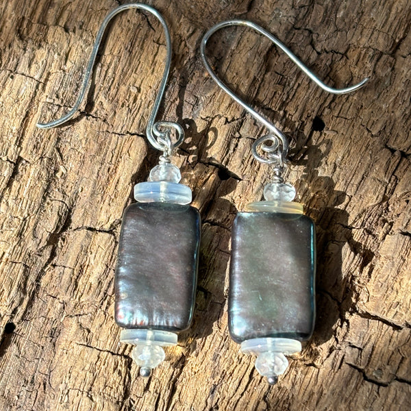 Hat's Off To You Pearl and Opal Earrings - Sheila Marie Opals