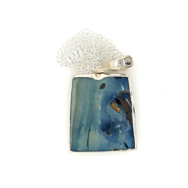 Paint the Town Blue Australian Boulder Opal Pendant - Sheila Marie Opals