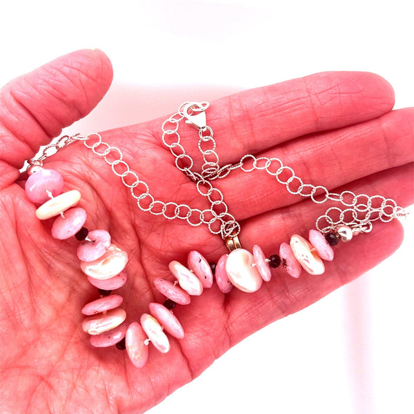 Pearly Opulent Pink Opal Necklace - Sheila Marie Opals