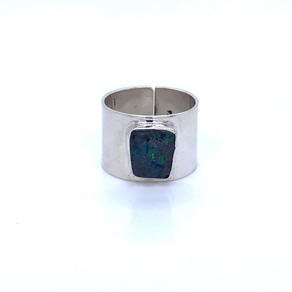 Surrounded by Silver Opal Ring - Sheila Marie Opals