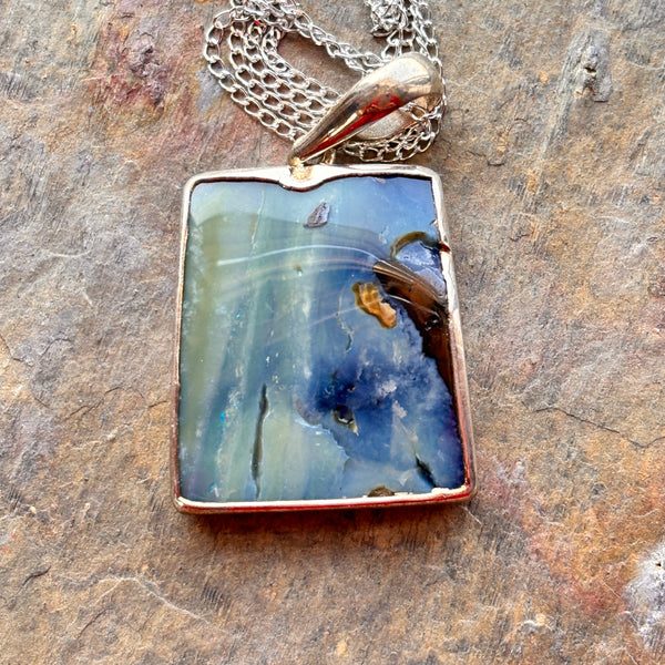 Paint the Town Blue Australian Boulder Opal Pendant
