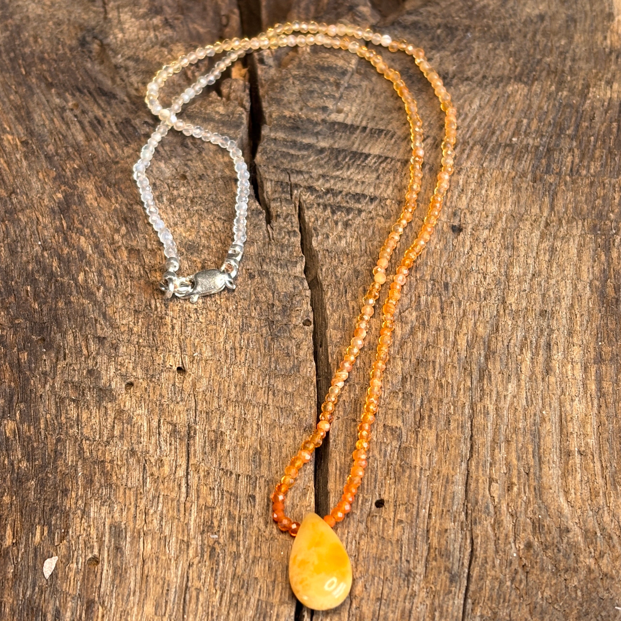 All About Orange Mexican Fire Opal Necklace