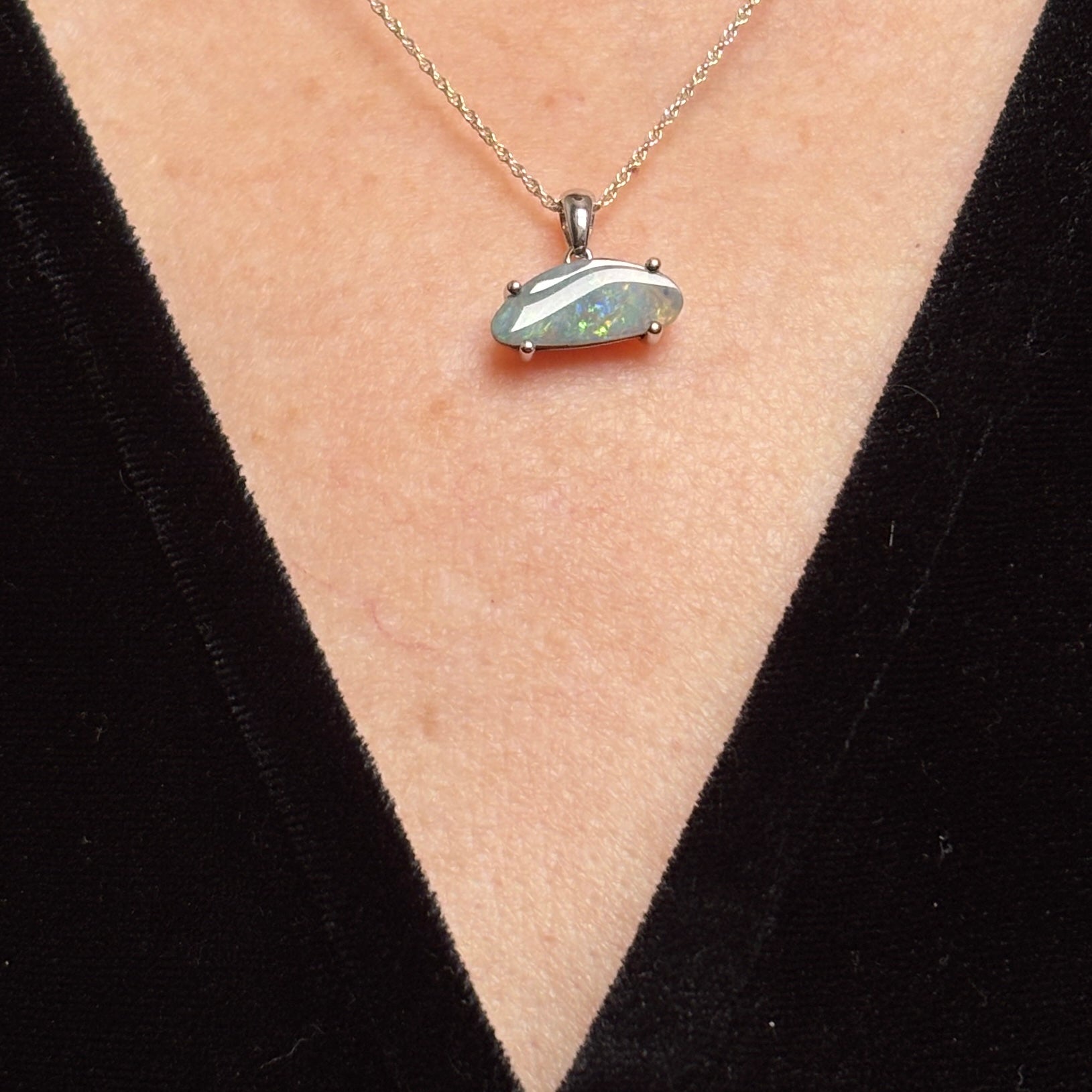 Little Light Boulder Opal Pendant