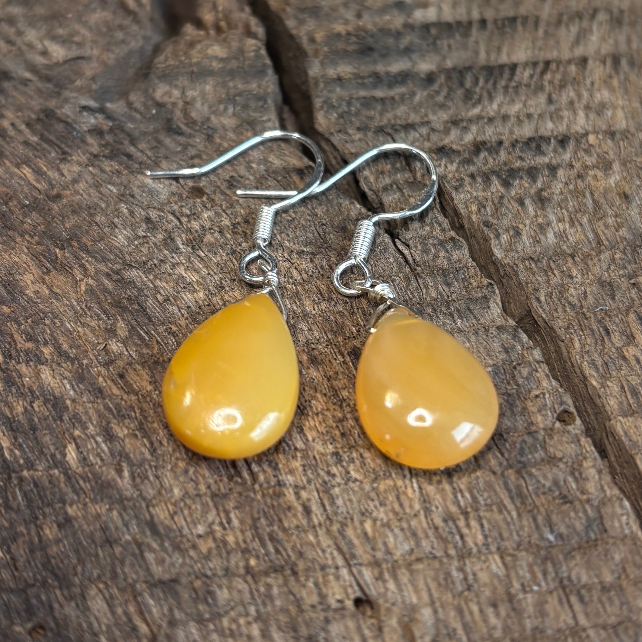 All About Orange Mexican Opal Earrings