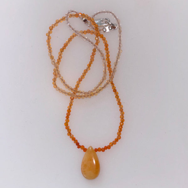 All About Orange Mexican Fire Opal Necklace