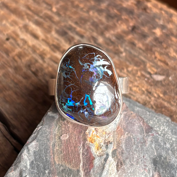 Size 8 - Witches Brew Boulder Opal Ring