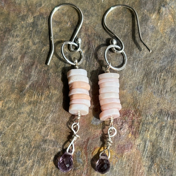 Pink Up, Purple Down Peruvian Earrings - Sheila Marie Opals
