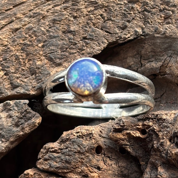 Size 9 - For the Love of Opals Australian Black Opal Ring