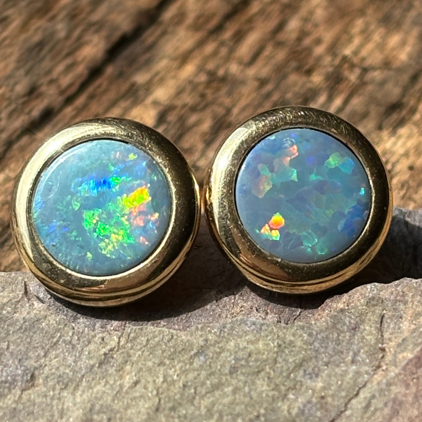 Round About Australian Opal Earrings