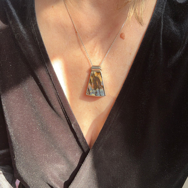 Not quite a Trapezoid Boulder Opal Necklace