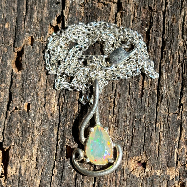 Comfortably Cradled Ethiopian Opal Necklace
