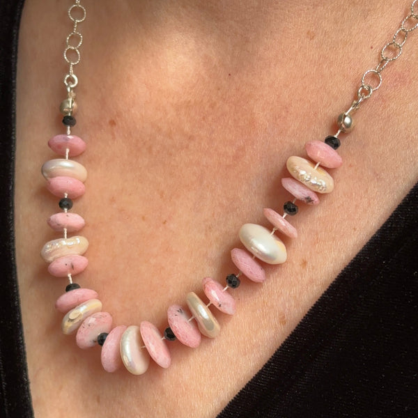 Pearly Opulent Pink Opal Necklace
