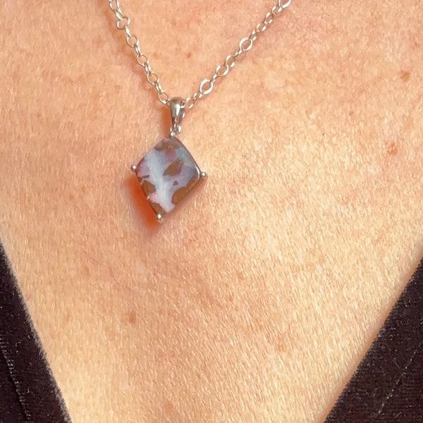 River of Moonlight Boulder Opal Necklace