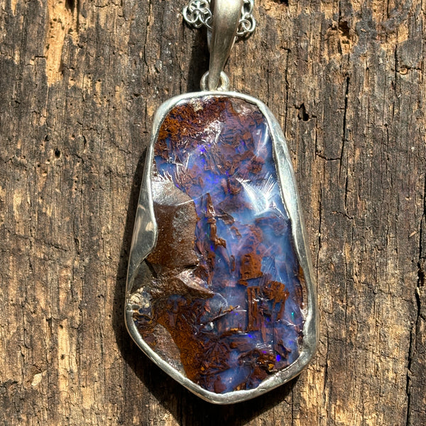 Pools of Blue Opal Necklace
